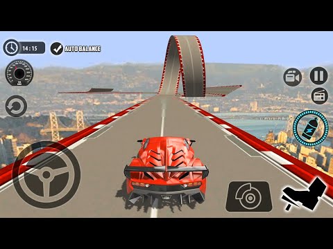 Impossible Car Tracks 3D - Red Sport Ferrari Car Driving Stunts Simulator - Android Gameplay 2022