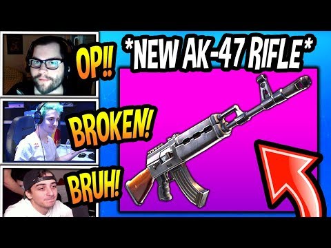 STREAMERS *FIRST KILLS* WITH *NEW* "AK-47" HEAVY ASSAULT RIFLE! (BROKEN!) Fortnite EPIC Moments