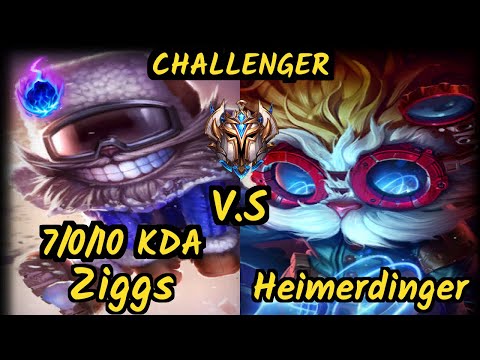 Shiphtur (ZIGGS) vs HEIMERDINGER - 7/0/10 KDA MID CHALLENGER GAMEPLAY - NA