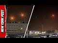Flares Light Up The Sky In Qatar As Iranian Missiles Are Shot Down