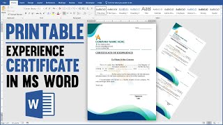 How to Make Experience Certificate in Microsoft Word 2022 || Experience Letter in Ms Word