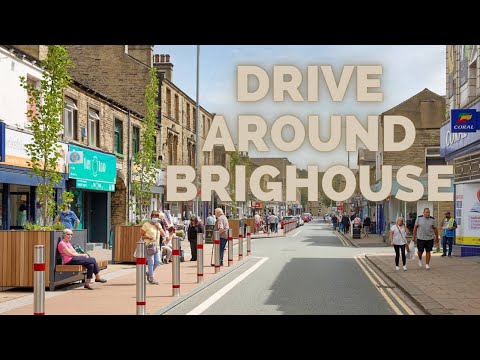 Driving Around Brighouse Calderdale West Yorkshire United Kingdom