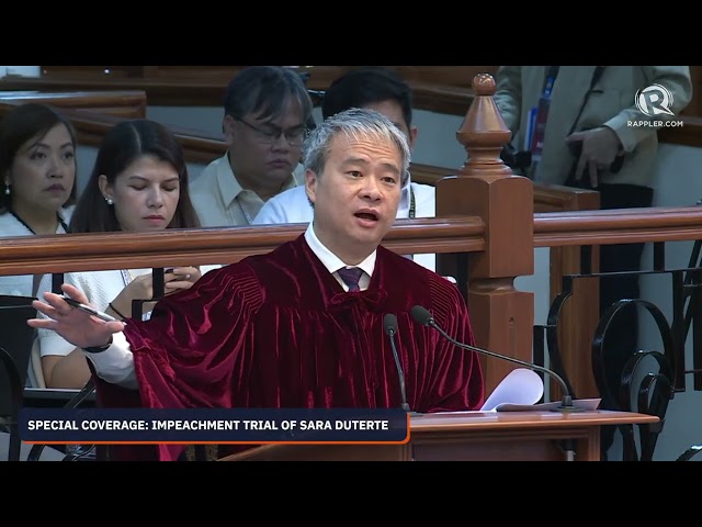LIVE UPDATES: Impeachment trial of Vice President Sara Duterte