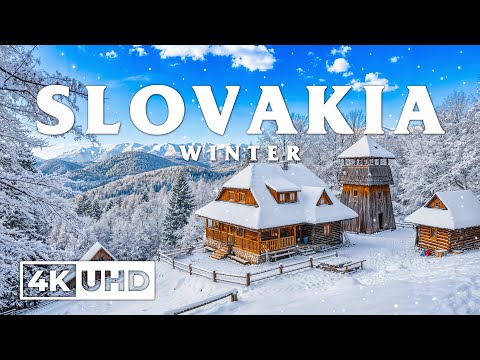Winter Slovakia 4K ❄️ High Tatras Snowfields, Frozen Mountain Lakes and Quiet Alpine Villages
