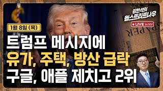 [김현석의 월스트리트나우-1월8일] 트럼프 메시지에 유가, 주택, 방산 급락 | 구글, 애플 제치고 2위