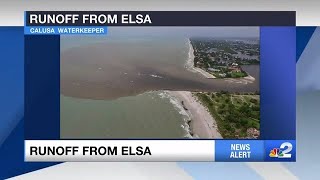 Large plume of brown water from Elsa seen moving into the Gulf of Mexico