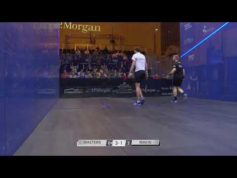 Josh Masters producing impressive drop shot against Joel Makin