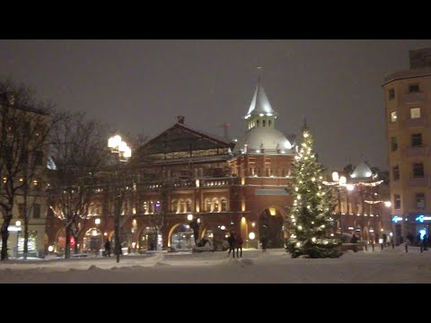 Stockholm - Snowy evening walk on Östermalm