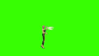 Free Fire HeartEmote Green Screen Girl Character