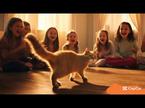All kids playing cute cat.|This video editing AI