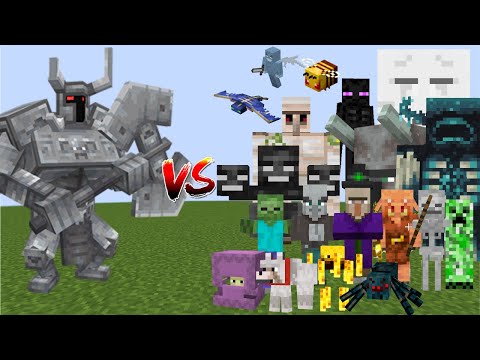 Ferrous Wroughtnaut vs All mobs in Minecraft  - Minecraft Mob Battle