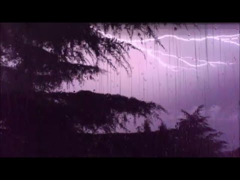 Notte d'estate con forte pioggia e temporale, tuoni e fulmini - Suoni naturali per dormire - 10 ore