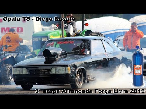 Opala aspirado - 8s1 @ 268 km/h. Motor V8, nitro controlado pela FT500