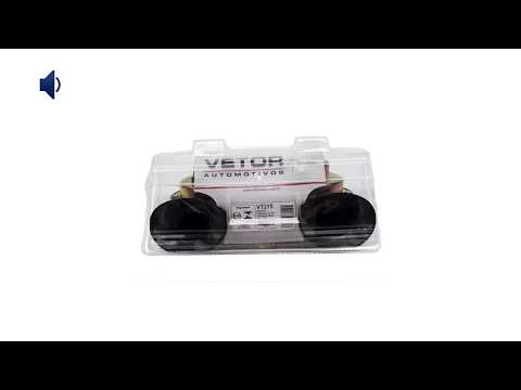 OUÇA O SOM DA BUZINA VT215 - BUZINA TIPO CARACOL 12V VETOR