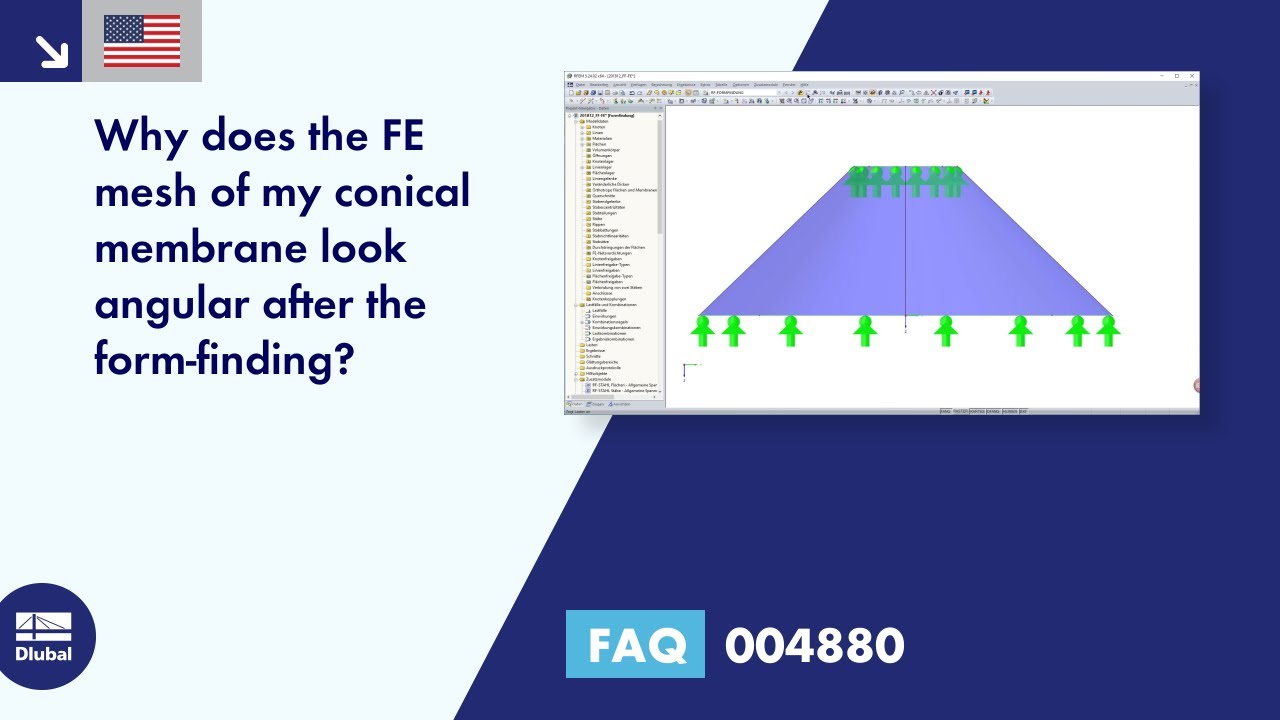 FAQ 004880 | Why does the FE mesh of my conical membrane look angular after the form-finding?