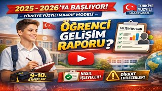 Türkiye Yüzyılı Maarif Modeli: Öğrenci Gelişim Raporu Detayları