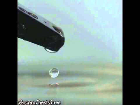 Water droplet bouncing on surface tension 480