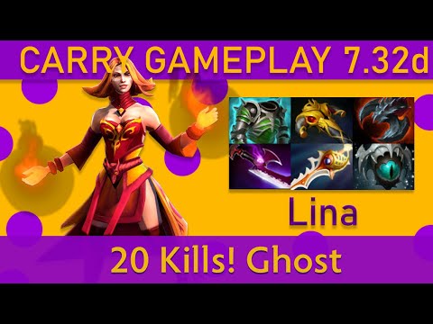 💥20 Kills! Ghost Lina Carry Gameplay - Top MMR Dota 2