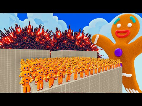 100x GINGERBREAD + 1x GIANT vs 1x EVERY GOD   Totally Accurate Battle Simulator TABS