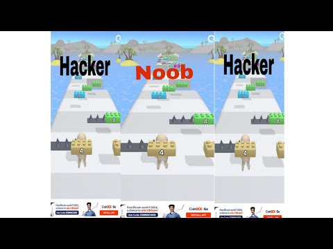 Noob vs Pro vs Hacker in Brick Runner 2048