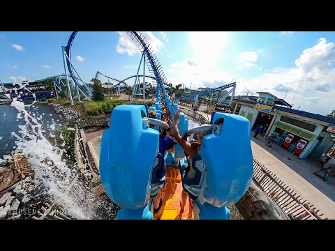 THE SURF COASTER - PIPELINE - Back Row POV - SeaWorld Orlando