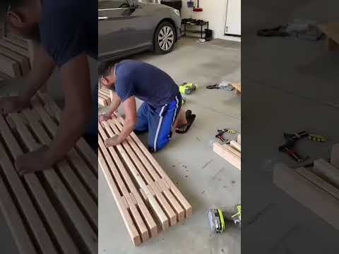 DIY Modern Slat Bench Using All 2x4
