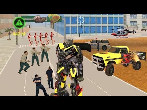 Vegas Crime Simulator (Police beat transformer robot with a stick) Power of Police Stick - Gameplay