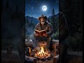 Bigfoot opens the Good Book by the fire
