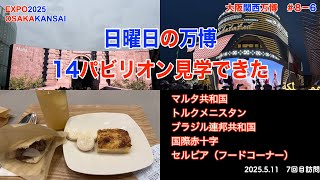 EXPO2025 大阪関西万博　日曜日の万博　１４パビリオン見学　マルタ　トルクメニスタン　ブラジル　セルビア（フードコーナー）　　＃8−6