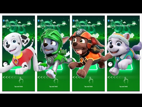 MARSHEL 🆚 ROCKY 🆚 ZUMBA 🆚 EVEREST PAW PETROL TILES HOP EDM RUSH GAME 🎮🎯