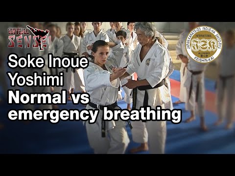 Soke Inoue Yoshimi - Normal vs emergency breathing in Karate - Seminar Italy 2013