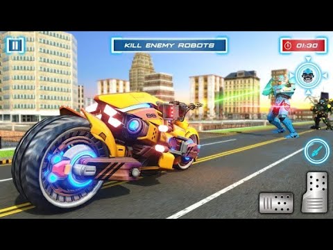 Lion Robot Transforming Games: Bike Robot Shooting #2 | Android gameplay