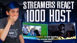 Streamers react to 1000 viewer host (CRAZY REACTIONS)