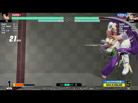 KOFXV Kim-Kaphwan New Stun Combos [1]  (1.7version)