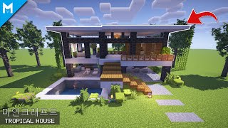 Minecraft Tutorial | How to Build a Tropical Modern House
