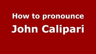 How to pronounce John Calipari
