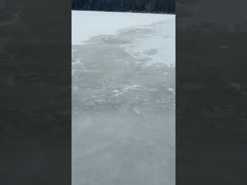 Getting some water on top of the ice at Sturgeon Lake