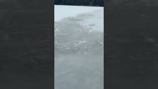 Getting some water on top of the ice at Sturgeon Lake