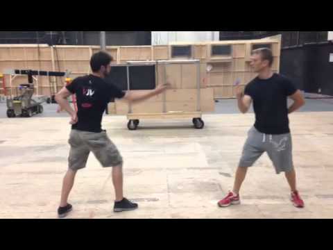 Stunt rehearsal - Abe & Crane fencing