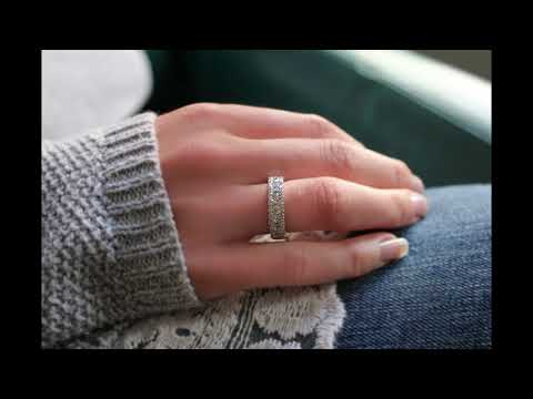 0.84 Carat Alternating Small and Large Round Wedding Ring -TwoBirch-TB-WR-0274WG-J