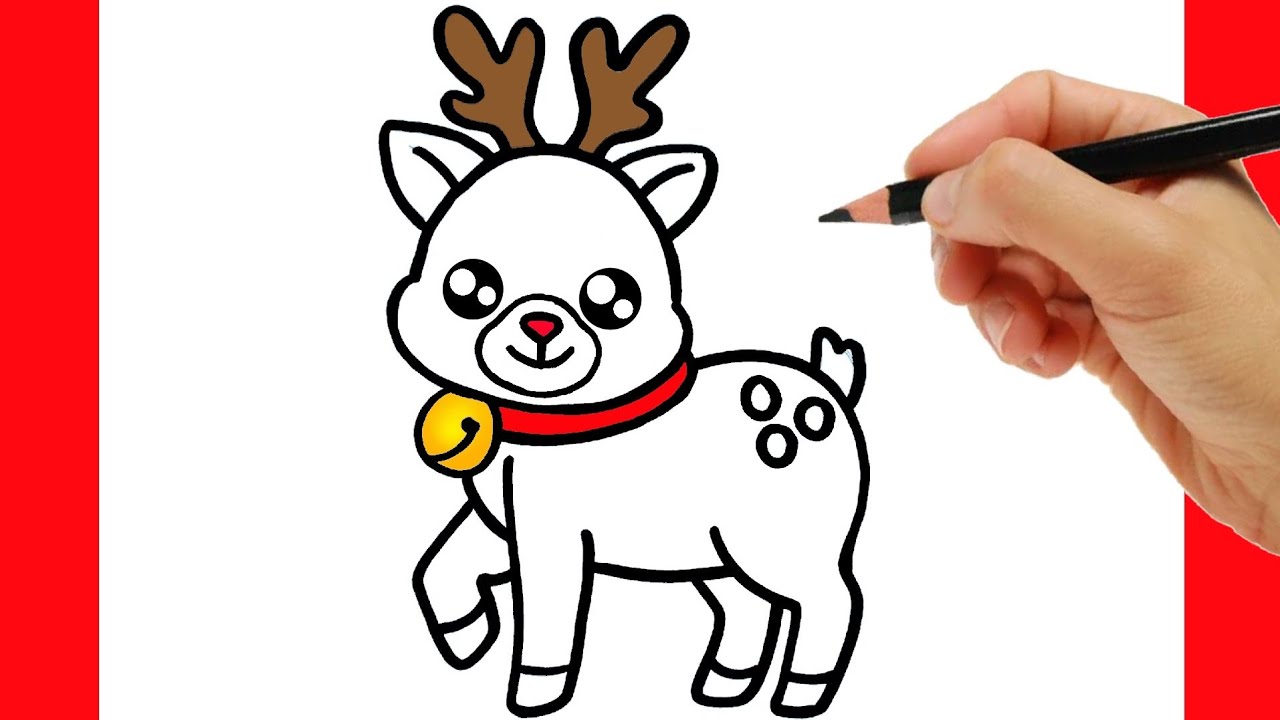 COME DISEGNARE UNA RENNA DI NATALE