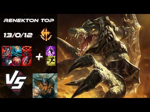 TOP Renekton vs Olaf - NA Grandmaster Patch 25.18