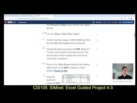 CIS105: 10/23/25: SIMnet Excel Guided Project 4-3