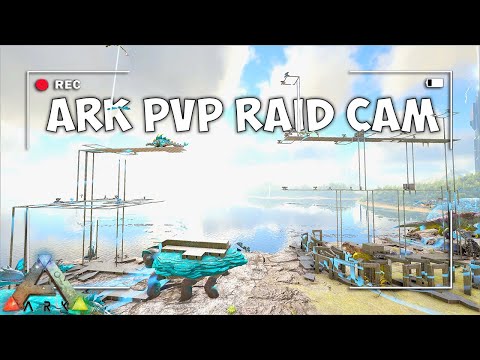 Ark PvP Raid Cam | 2 Alpha Tribes Fight For This Raid In front Of The Defenders