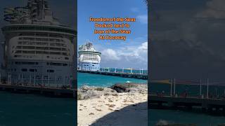 Royal Caribbean Icon of the Seas docked next to Freedom of the Seas at Cococay Private Island