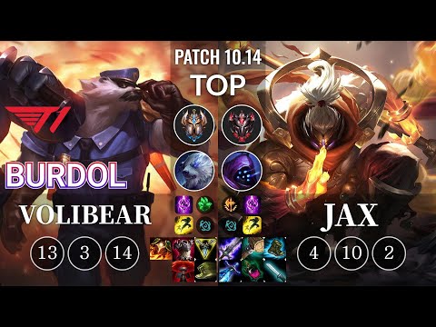 T1 Burdol Volibear vs Jax Top - KR Patch 10.14