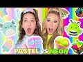 NEON ⚡️🍭 VS PASTEL 🌸❄️ LEARNING EXPRESS SHOPPING CHALLENGE!