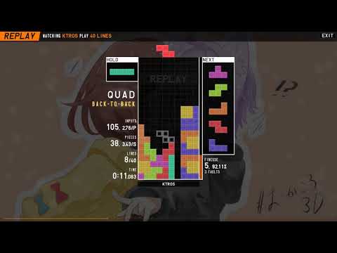 [TETR.IO] 40l Sprint PB - 35.202