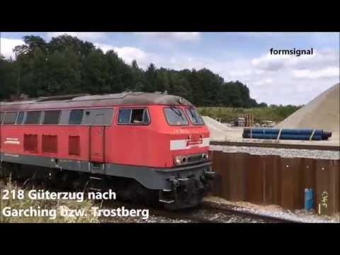 Züge in Tüssling Doppel VT, 218, VTs