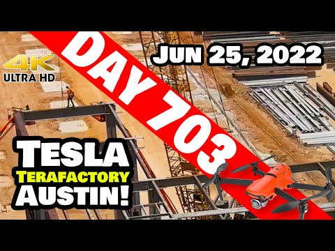 BEAM WALKING AT GIGA TEXAS! - Tesla Gigafactory Austin 4K  Day 703-6/25/22 - Tesla Terafactory Texas